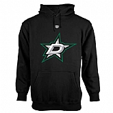 Men's Dallas Stars Old Time Hockey Big Logo with Crest Pullover Hoodie - Black,baseball caps,new era cap wholesale,wholesale hats